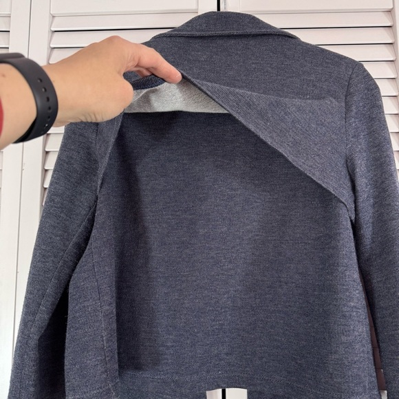 Anthropologie Dolan Chambray Open Cardigan Jacket Dark Blue Waterfall Size Small - Picture 7 of 12